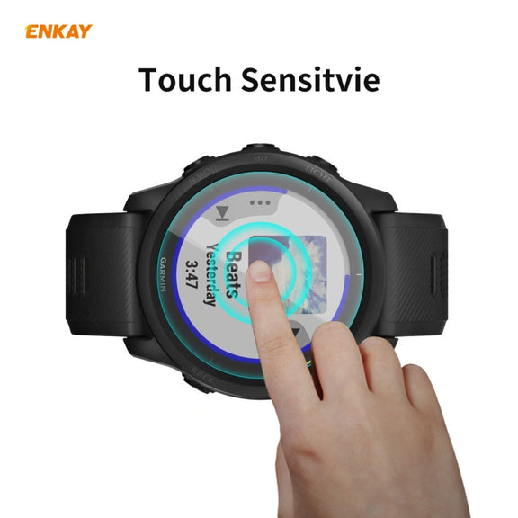 5 PCS Compatible with Garmin Compatible witherunner 745 ENKAY Hat-Prince 0.2mm 9H 2.15D Curved Edge Tempered Glass Film