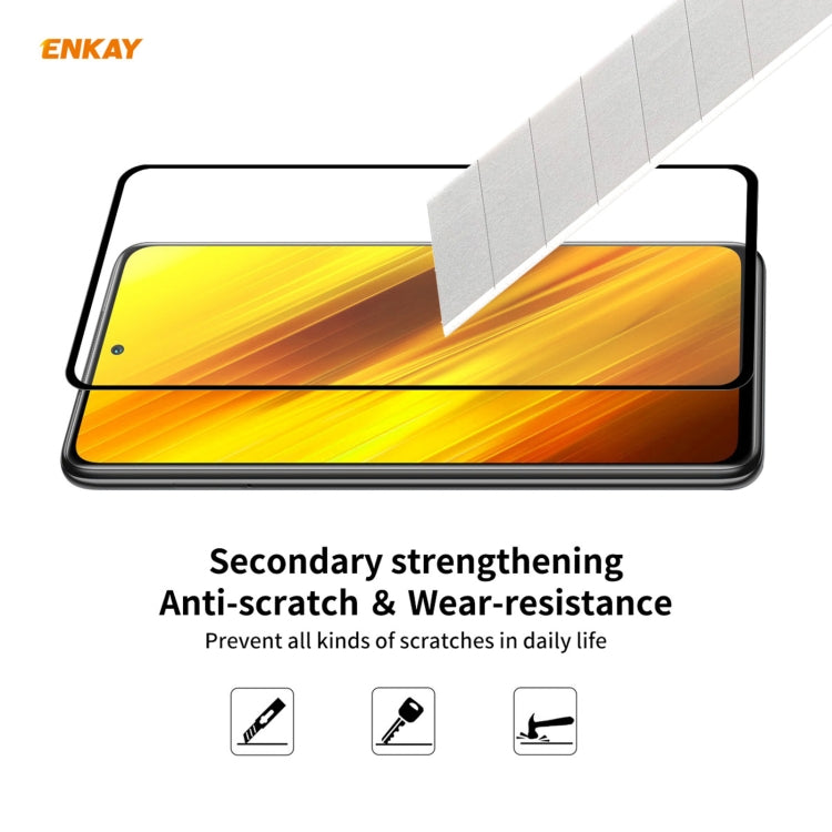For Xiaomi Poco X3 / X3 NFC 10 PCS ENKAY Hat-Prince Full Glue 0.26mm 9H 2.5D Tempered Glass Full Coverage Film