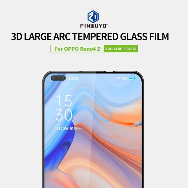 For OPPO Reno4 Z PINWUYO 9H 3D Curved Full Screen Explosion-proof Tempered Glass Film(Black)