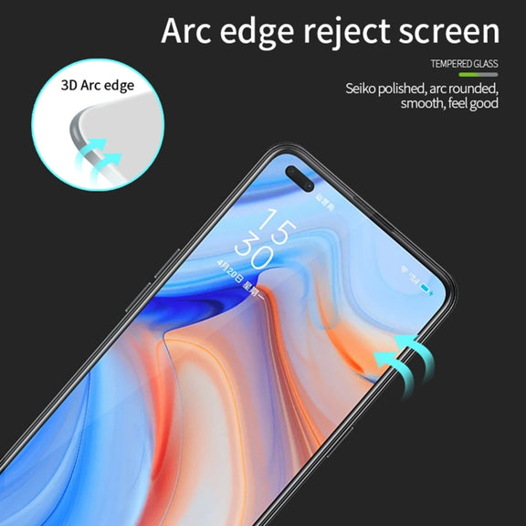 For OPPO Reno4 Z PINWUYO 9H 3D Curved Full Screen Explosion-proof Tempered Glass Film(Black)