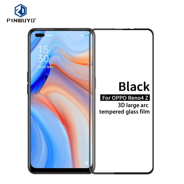 For OPPO Reno4 Z PINWUYO 9H 3D Curved Full Screen Explosion-proof Tempered Glass Film(Black)