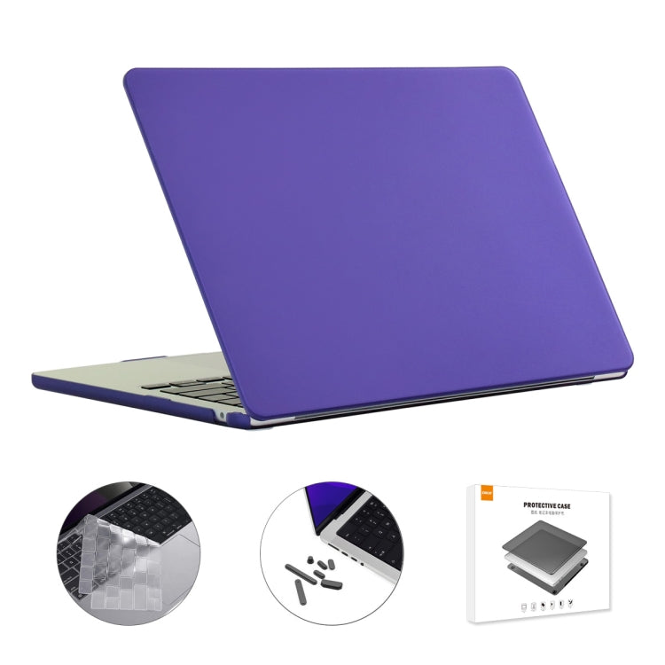 For MacBook Air 13.6 2022/2024 A2681 M2 / A3113 M3 EU Version ENKAY 3 in 1 Matte Laptop Case with TPU Keyboard Film / Anti-dust Plugs (Deep Purple) - free shipping - PMC TechLife - Order now!