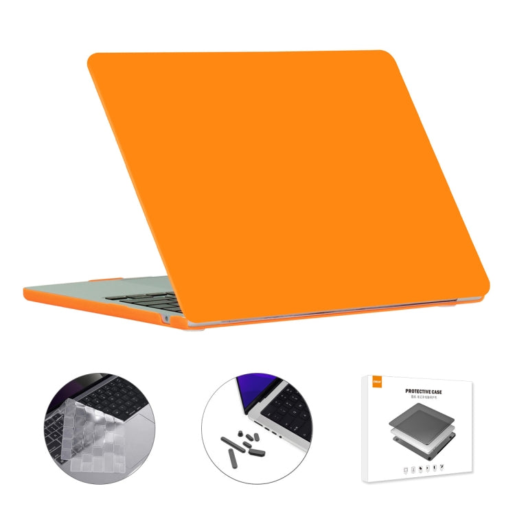 For MacBook Air 13.6 2022/2024 A2681 M2 / A3113 M3 EU Version ENKAY 3 in 1 Matte Laptop Case with TPU Keyboard Film / Anti-dust Plugs (Orange) - MacBook Air Cases by ENKAY | Online Shopping South Africa | PMC TechLife | Buy Now Pay Later Mobicred