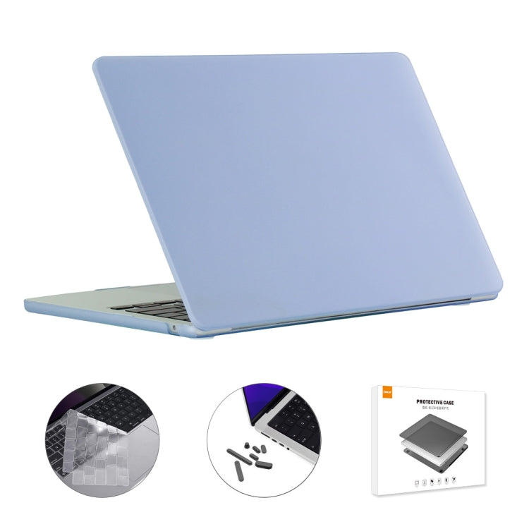 For MacBook Air 13.6 2022 A2681 EU Version ENKAY 3 in 1 Matte Laptop Case with TPU Keyboard Film / Anti-dust Plugs (Sierra Blue) - MacBook Air Cases by ENKAY | Online Shopping South Africa | PMC TechLife