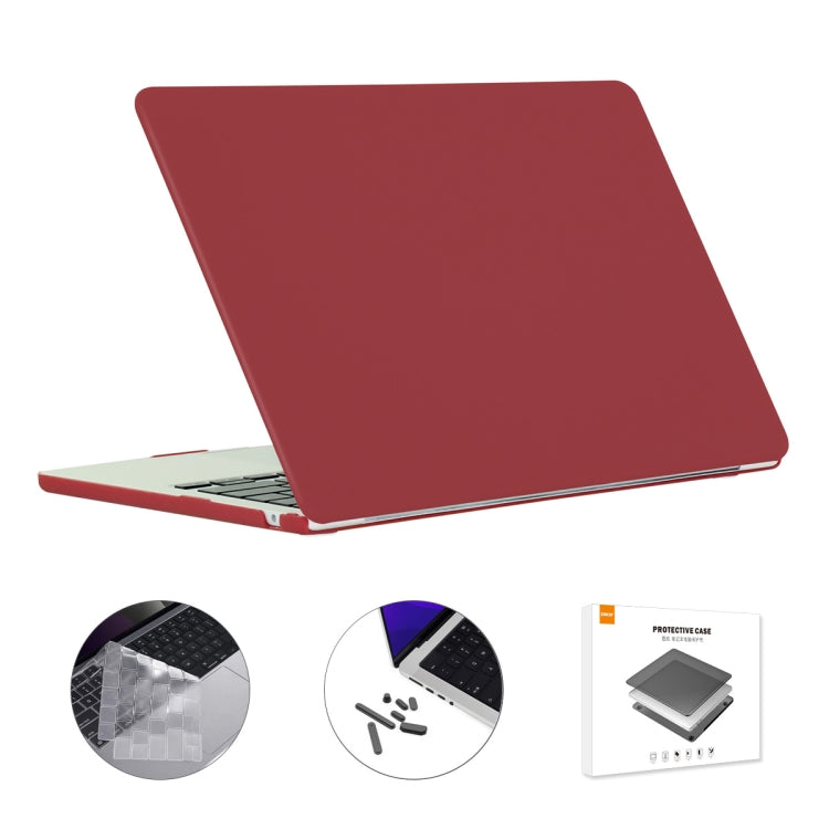 For MacBook Air 13.6 2022/2024 A2681 M2 / A3113 M3 EU Version ENKAY 3 in 1 Matte Laptop Case with TPU Keyboard Film / Anti-dust Plugs (Wine Red) - MacBook Air Cases by ENKAY | Online Shopping South Africa | PMC TechLife | Buy Now Pay Later Mobicred