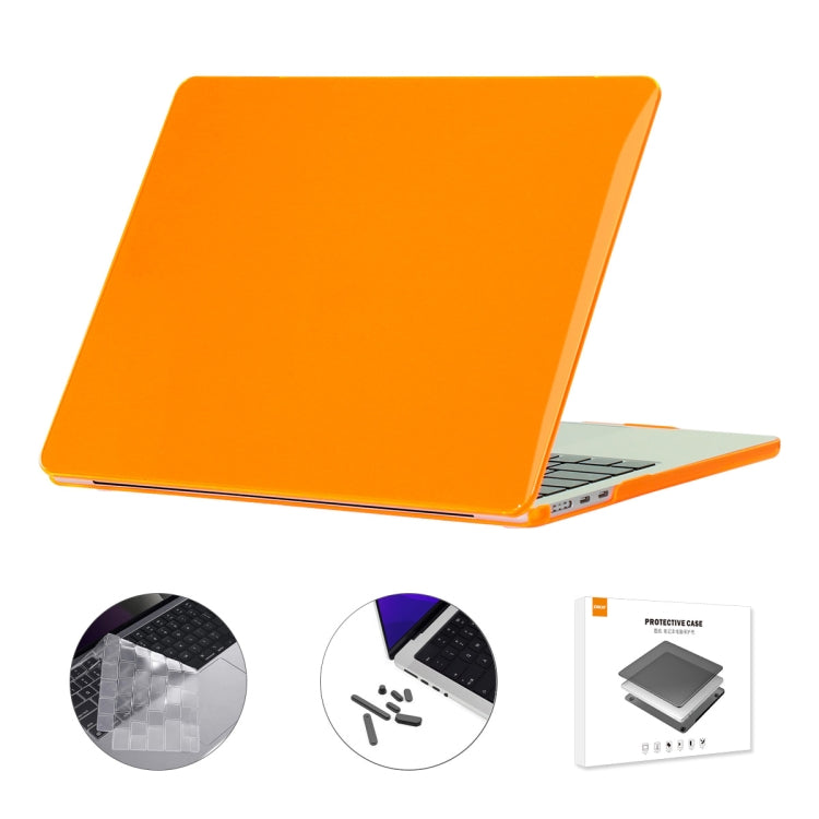For MacBook Air 13.6 2022/2024 A2681 M2 / A3113 M3 EU Version ENKAY 3 in 1 Crystal Laptop Case with TPU Keyboard Film / Anti-dust Plugs (Orange) - MacBook Air Cases by ENKAY | Online Shopping South Africa | PMC TechLife | Buy Now Pay Later Mobicred