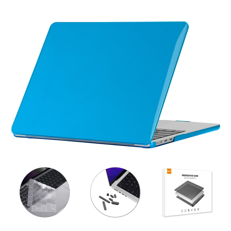 For MacBook Air 13.6 2022/2024 A2681 M2 / A3113 M3 US Version ENKAY 3 in 1 Crystal Laptop Case with TPU Keyboard Film / Anti-dust Plugs (Baby Blue) - free shipping - PMC TechLife - Order now!