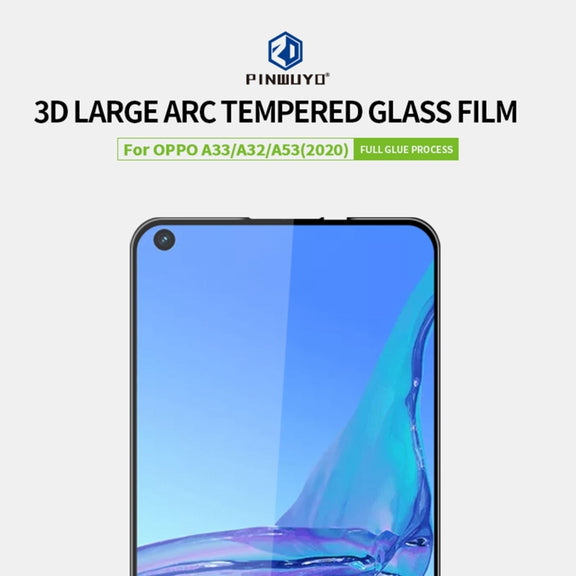 For OPPO A32 / A33 / A53 (2020) PINWUYO 9H 3D Curved Full Screen Explosion-proof Tempered Glass Film(Black)