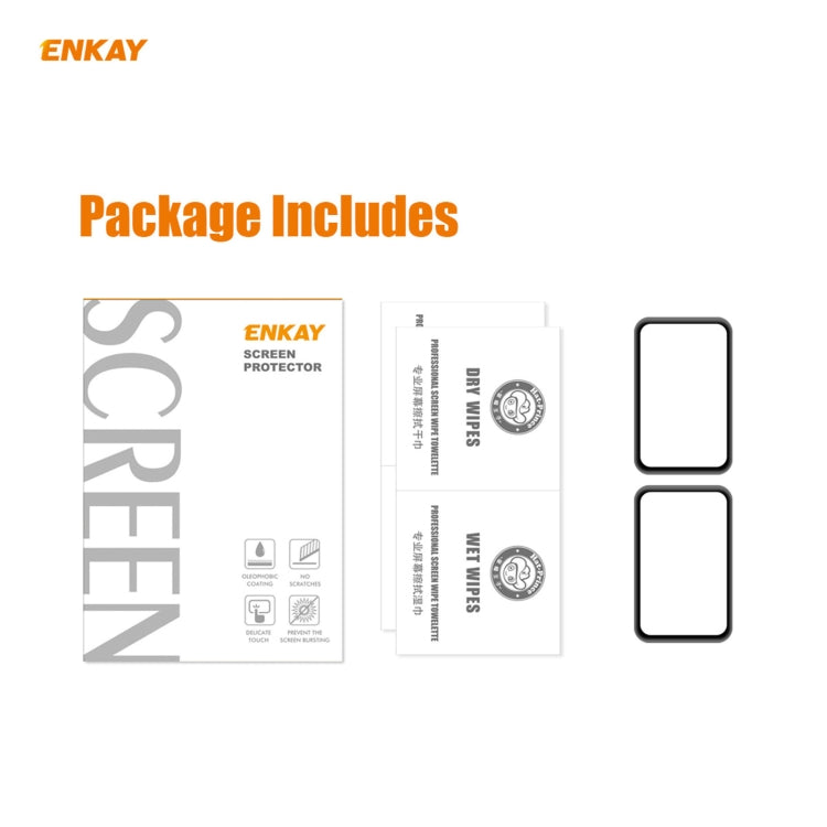 2 PCS For Huawei Honor Watch ES ENKAY Hat-Prince 3D Full Screen Soft PC Edge + PMMA HD Screen Protector Film