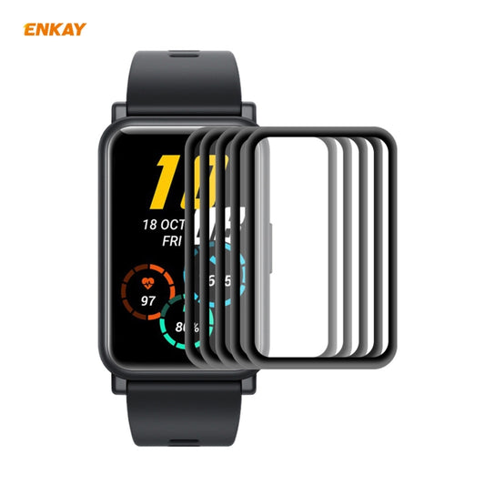 5 PCS For Huawei Honor Watch ES ENKAY Hat-Prince 3D Full Screen Soft PC Edge + PMMA HD Screen Protector Film - Screen Protector by ENKAY | Online Shopping South Africa | PMC Jewellery | Buy Now Pay Later Mobicred