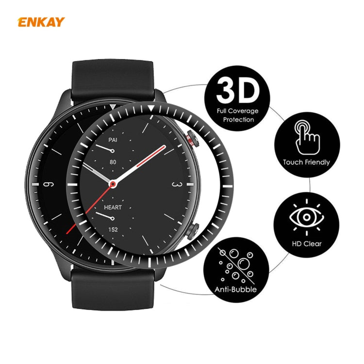 2 PCS For Amazfit GTR 2 ENKAY Hat-Prince 3D Full Screen Soft PC Edge + PMMA HD Screen Protector Film