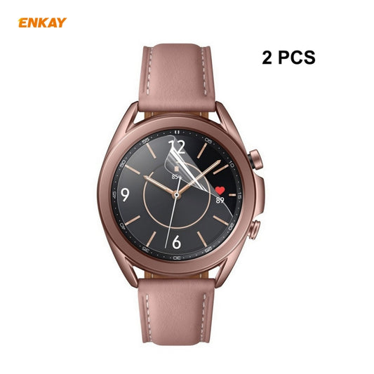 For Samsung Galaxy Watch3 41mm 2 PCS ENKAY Hat-Prince Clear HD PET Screen Protector Film - Screen Protector by ENKAY | Online Shopping South Africa | PMC Jewellery | Buy Now Pay Later Mobicred