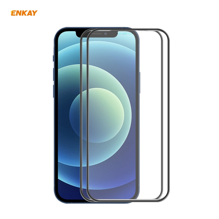 For iPhone 12 Pro Max 2pcs ENKAY Hat-Prince Anti-drop Full Glue Tempered Glass Full Screen Film Anti-fall Protector - iPhone 12 Pro Max Tempered Glass by ENKAY | Online Shopping South Africa | PMC TechLife | Buy Now Pay Later Mobicred