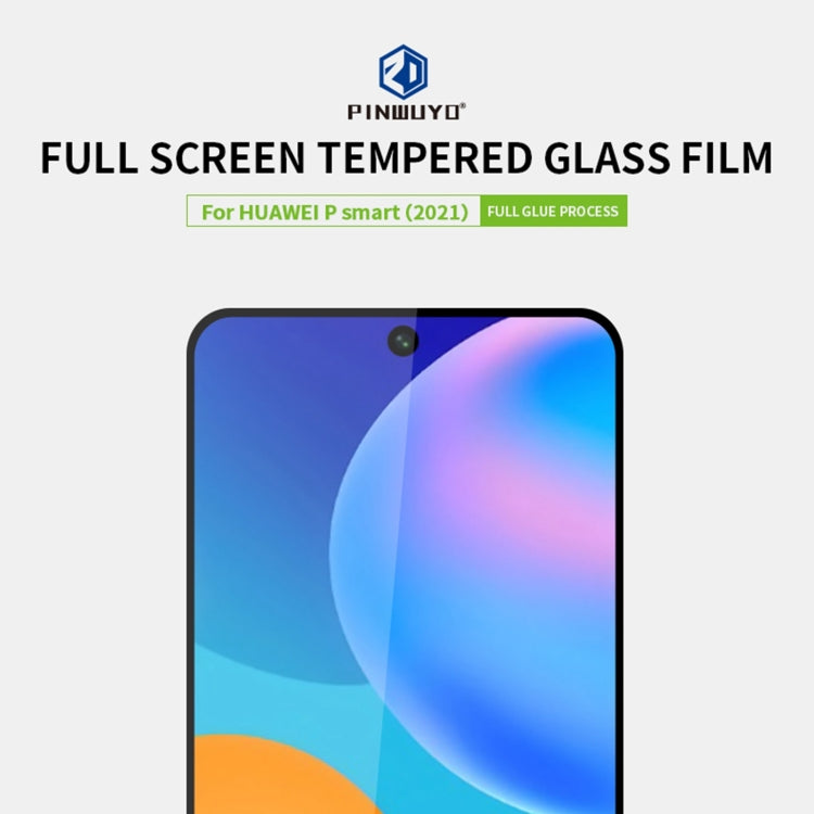 For Huawei P smart 2021 PINWUYO 9H 2.5D Full Screen Tempered Glass Film(Black) - Huawei Tempered Glass by PINWUYO | Online Shopping South Africa | PMC TechLife | Buy Now Pay Later Mobicred