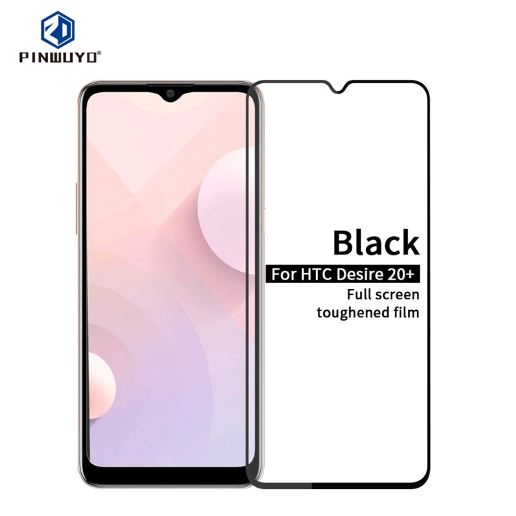 For HTC Desire 20+ PINWUYO 9H 2.5D Full Screen Tempered Glass Film(Black) - Others by PINWUYO | Online Shopping South Africa | PMC TechLife | Buy Now Pay Later Mobicred