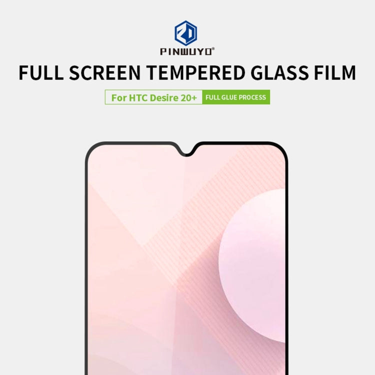 For HTC Desire 20+ PINWUYO 9H 2.5D Full Screen Tempered Glass Film(Black) - Others by PINWUYO | Online Shopping South Africa | PMC TechLife | Buy Now Pay Later Mobicred
