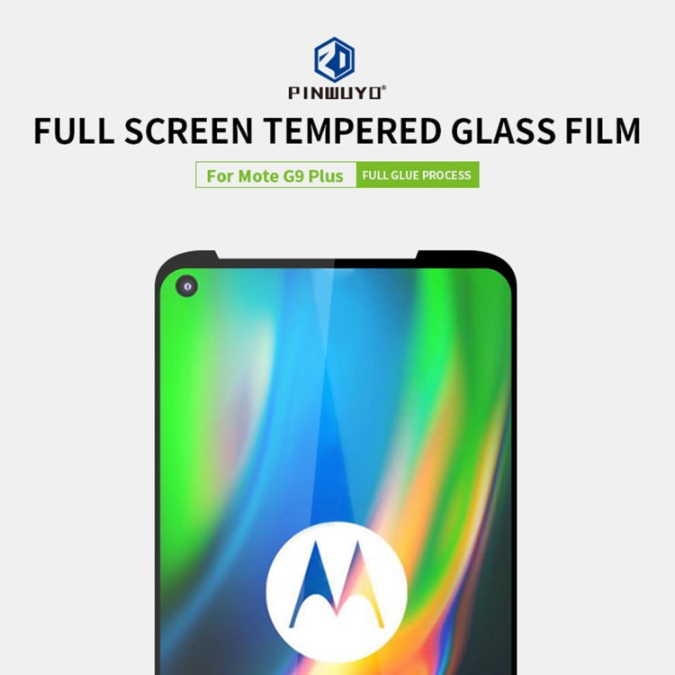 For Motorola Moto G9 Plus PINWUYO 9H 2.5D Full Screen Tempered Glass Film(Black)