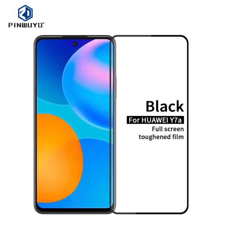 For Huawei Y7a PINWUYO 9H 2.5D Full Screen Tempered Glass Film(Black) -  by PINWUYO | Online Shopping South Africa | PMC TechLife | Buy Now Pay Later Mobicred