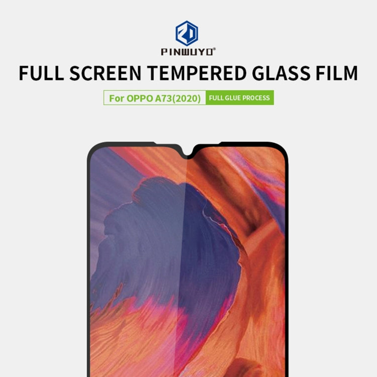 For OPPO A73 2020 PINWUYO 9H 2.5D Full Screen Tempered Glass Film(Black)
