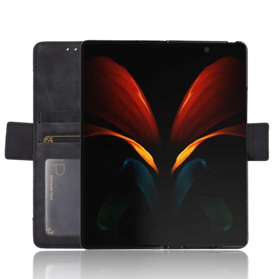 For Samsung Galaxy Z Fold2 5G Wallet Style Skin Feel Calf Pattern Leather Case with Separate Card Slot(Black)