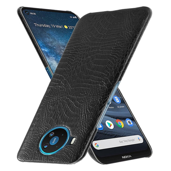 For Nokia 8.3 Shockproof Crocodile Texture PC + PU Case(Black)