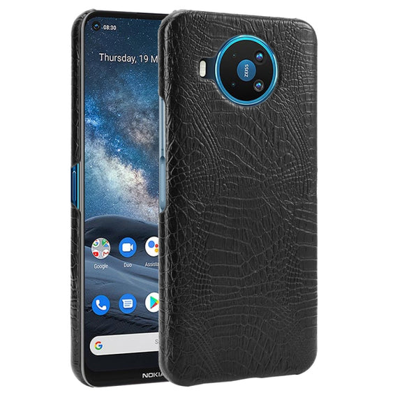For Nokia 8.3 Shockproof Crocodile Texture PC + PU Case(Black)