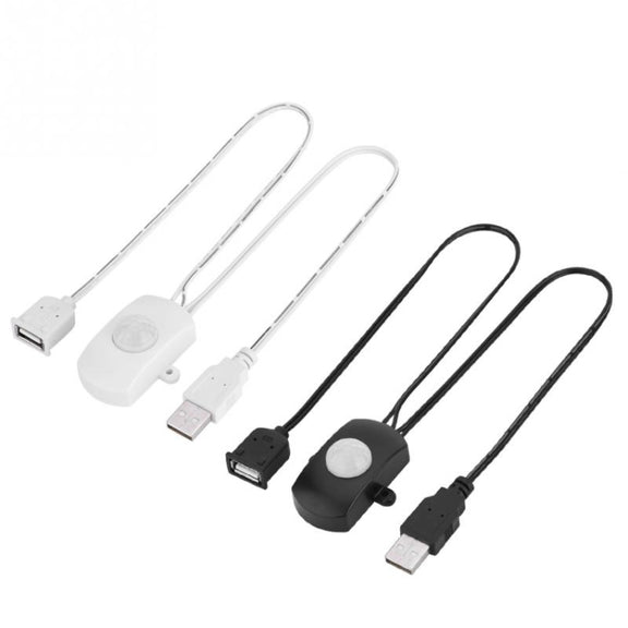 DC 5V/12V/24V USB Body Infrared PIR Motion Sensor Switch Human Motion Sensor Detector Switch For LED Light Strip(Black)