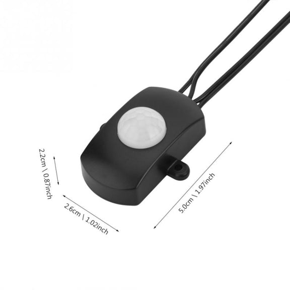 DC 5V/12V/24V USB Body Infrared PIR Motion Sensor Switch Human Motion Sensor Detector Switch For LED Light Strip(Black)