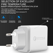 SDC-30W 2 in 1 USB to USB-C / Type-C Data Cable + 30W QC 3.0 USB + 2.4A Dual USB 2.0 Ports Mobile Phone Tablet PC Universal Quick Charger Travel Charger Set, EU Plug