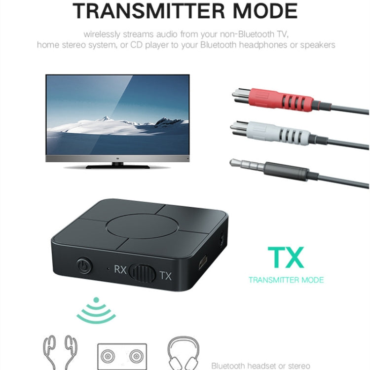 KN326 Bluetooth Audio Receiver Transmitter 5.0 Two-in-one Bluetooth Adapter for Hands-free Calls - Audio Receiver Transmitter by PMC TechLife | Online Shopping South Africa | PMC TechLife