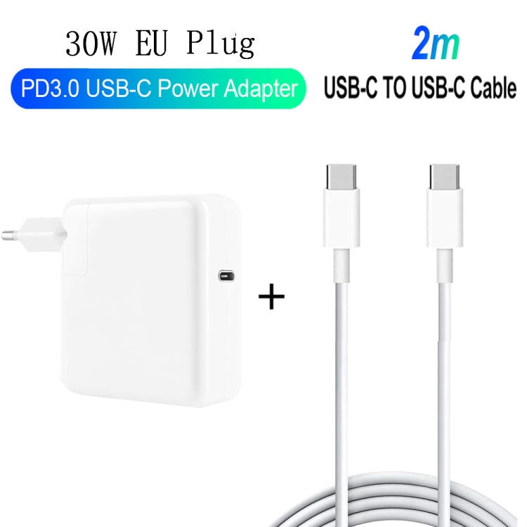2 in 1 PD 30W USB-C / Type-C + 3A PD 3.0 USB-C / Type-C to USB-C / Type-C Fast Charge Data Cable Set, Cable Length: 2m, EU Plug - free shipping - PMC TechLife - Order now!