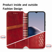 For vivo Y20 Cubic Grid Pressed Horizontal Flip Magnetic PU Leather Case with Holder & Card Slots & Wallet(Red)