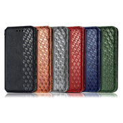 For vivo Y20 Cubic Grid Pressed Horizontal Flip Magnetic PU Leather Case with Holder & Card Slots & Wallet(Red)