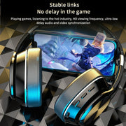 VJ320 Bluetooth 5.0 Head-mounted Foldable Wireless Headphones Support TF Card with Mic(Blue)
