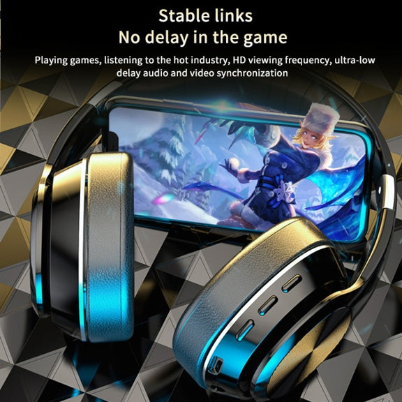 VJ320 Bluetooth 5.0 Head-mounted Foldable Wireless Headphones Support TF Card with Mic(Blue)