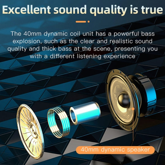 VJ320 Bluetooth 5.0 Head-mounted Foldable Wireless Headphones Support TF Card with Mic(Blue)