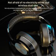 VJ320 Bluetooth 5.0 Head-mounted Foldable Wireless Headphones Support TF Card with Mic(Blue)