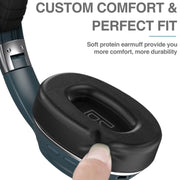 VJ320 Bluetooth 5.0 Head-mounted Foldable Wireless Headphones Support TF Card with Mic(Blue)