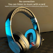 VJ320 Bluetooth 5.0 Head-mounted Foldable Wireless Headphones Support TF Card with Mic(Blue)