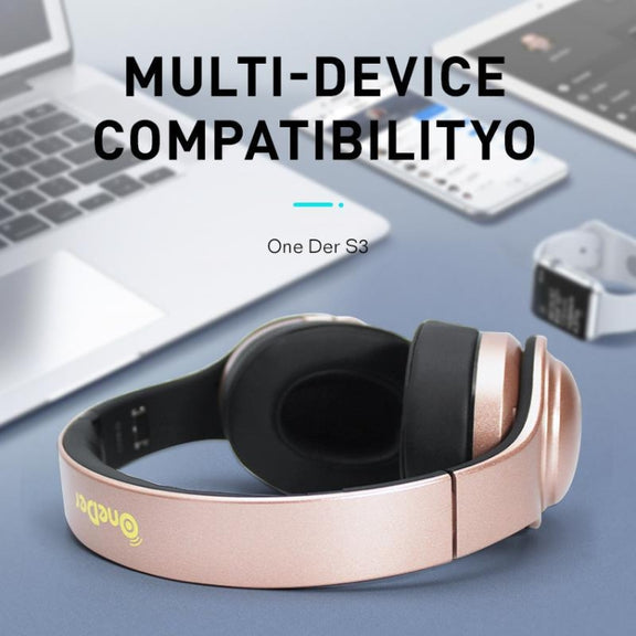 OneDer S3 2 in1 Headphone & Speaker Portable Wireless Bluetooth Headphone Noise Cancelling Over Ear Stereo(Black)