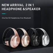 OneDer S3 2 in1 Headphone & Speaker Portable Wireless Bluetooth Headphone Noise Cancelling Over Ear Stereo(Black)