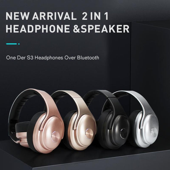 OneDer S3 2 in1 Headphone & Speaker Portable Wireless Bluetooth Headphone Noise Cancelling Over Ear Stereo(Black)