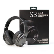 OneDer S3 2 in1 Headphone & Speaker Portable Wireless Bluetooth Headphone Noise Cancelling Over Ear Stereo(Black)