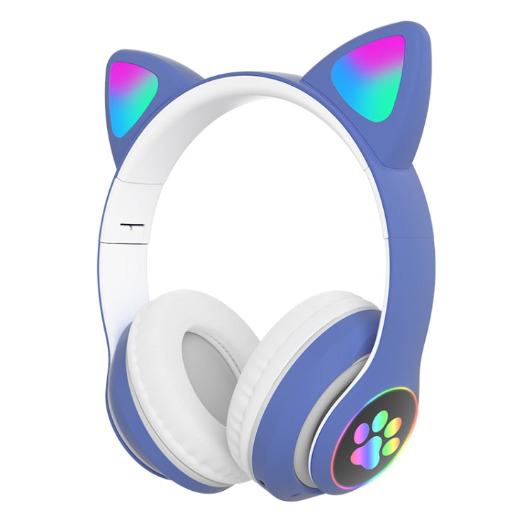 T&G TN-28 3.5mm Bluetooth 5.0 Dual Connection RGB Cat Ear Bass Stereo Noise-cancelling Headphones Support TF Card With Mic(Blue) - Headset & Headphone by T&G | Online Shopping South Africa | PMC TechLife | Buy Now Pay Later Mobicred