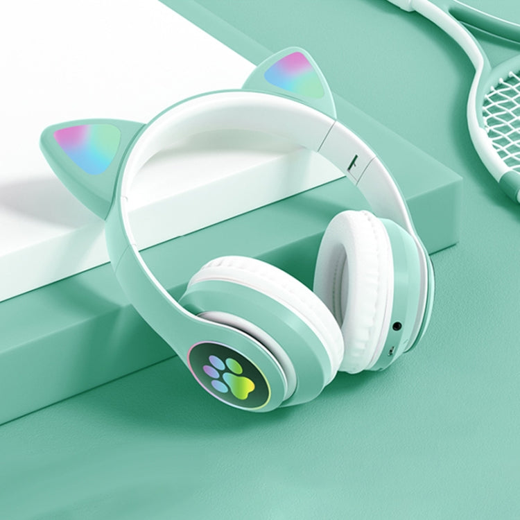 T&G TN-28 3.5mm Bluetooth 5.0 Dual Connection RGB Cat Ear Bass Stereo Noise-cancelling Headphones Support TF Card With Mic(Green) - Headset & Headphone by T&G | Online Shopping South Africa | PMC TechLife | Buy Now Pay Later Mobicred