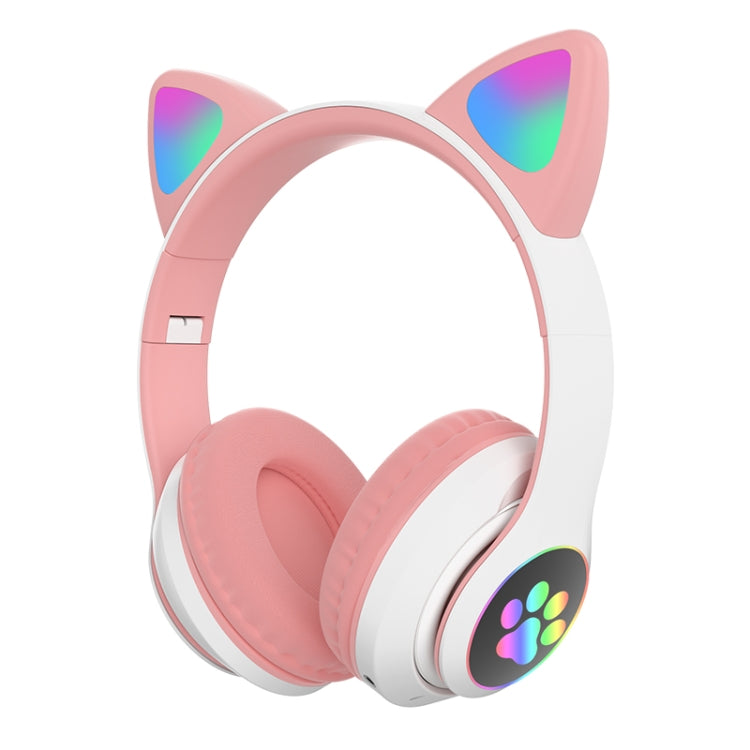 T&G TN-28 3.5mm Bluetooth 5.0 Dual Connection RGB Cat Ear Bass Stereo Noise-cancelling Headphones Support TF Card With Mic(Pink) - Headset & Headphone by T&G | Online Shopping South Africa | PMC TechLife | Buy Now Pay Later Mobicred
