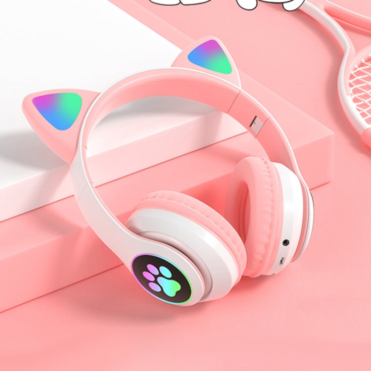 T&G TN-28 3.5mm Bluetooth 5.0 Dual Connection RGB Cat Ear Bass Stereo Noise-cancelling Headphones Support TF Card With Mic(Pink) - Headset & Headphone by T&G | Online Shopping South Africa | PMC TechLife | Buy Now Pay Later Mobicred