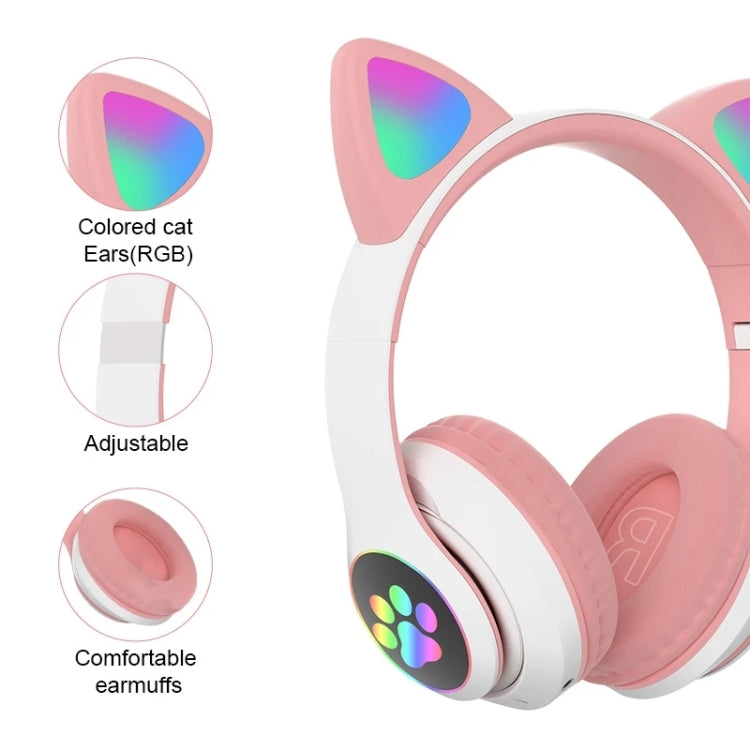 T&G TN-28 3.5mm Bluetooth 5.0 Dual Connection RGB Cat Ear Bass Stereo Noise-cancelling Headphones Support TF Card With Mic(Green) - Headset & Headphone by T&G | Online Shopping South Africa | PMC TechLife | Buy Now Pay Later Mobicred