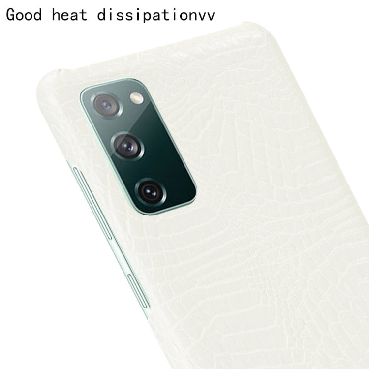 For Samsung Galaxy S20 FE Shockproof Crocodile Texture PC + PU Case(White) - Galaxy S20 FE Cases by NILLKIN | Online Shopping South Africa | PMC TechLife
