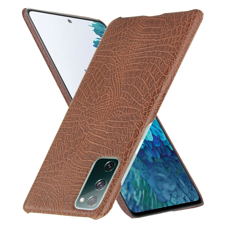 For Samsung Galaxy S20 FE Shockproof Crocodile Texture PC + PU Case(Brown) - Galaxy S20 FE Cases by NILLKIN | Online Shopping South Africa | PMC TechLife